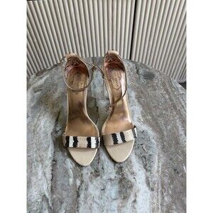 Ted Baker London Stiletto Heel Rose Gold 38.5 EU 8US Snake Print Strappy Sandal